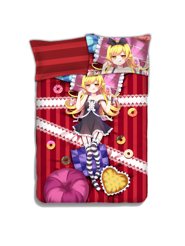 Oshino Shinobu-Bakemonogatari Anime Bed Sheet Duvet Cover with Pillow Covers