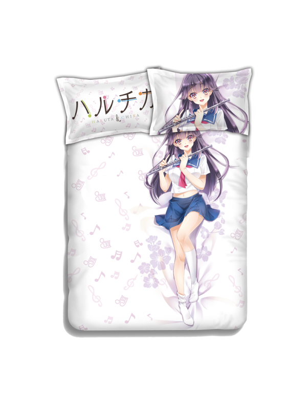 Homura Chika Anime 4 Pieces Bedding Sets,Bed Sheet Duvet Cover with Pillow Covers