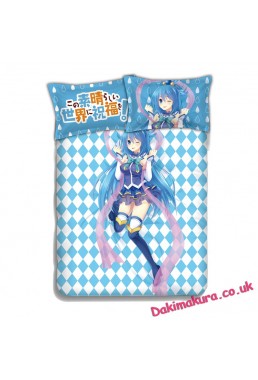 Aqua-KonoSuba Japanese Anime Bed Blanket Duvet Cover with Pillow Covers