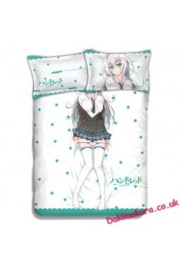 Emilia Hermit-Hundred Anime 4 Pieces Bedding Sets,Bed Sheet Duvet Cover with Pillow Covers