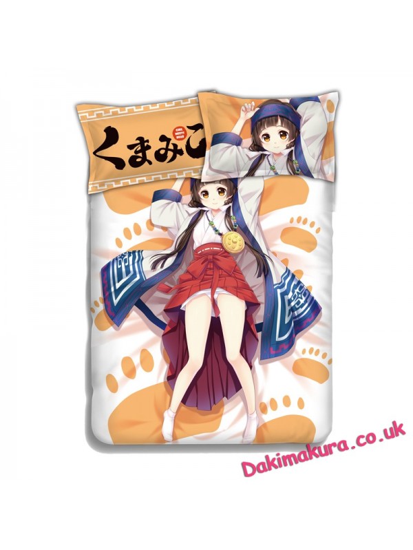 Machi Amayadori - Kuma Miko Girl Meets Bear Anime 4 Pieces Bedding Sets,Bed Sheet Duvet Covers