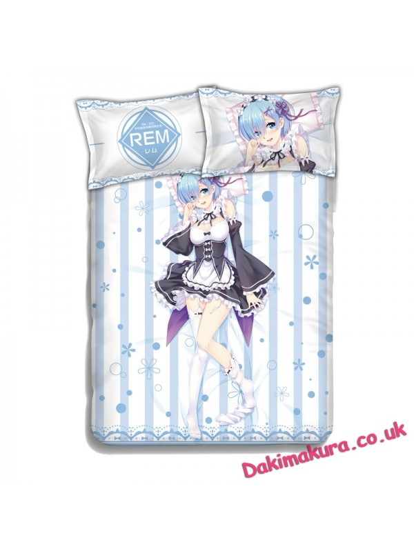 Rem - ReZero Japanese Anime Bed Blanket Duvet Cover with Pillow Covers