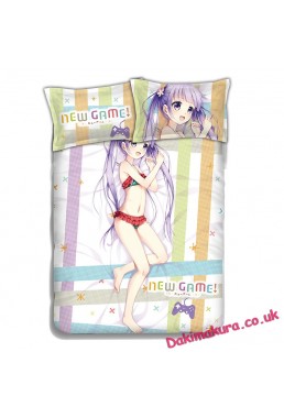 SUZUKAZE AOBA-NEW GAME Japanese Anime Bed Blanket Duvet Cover with Pillow Covers