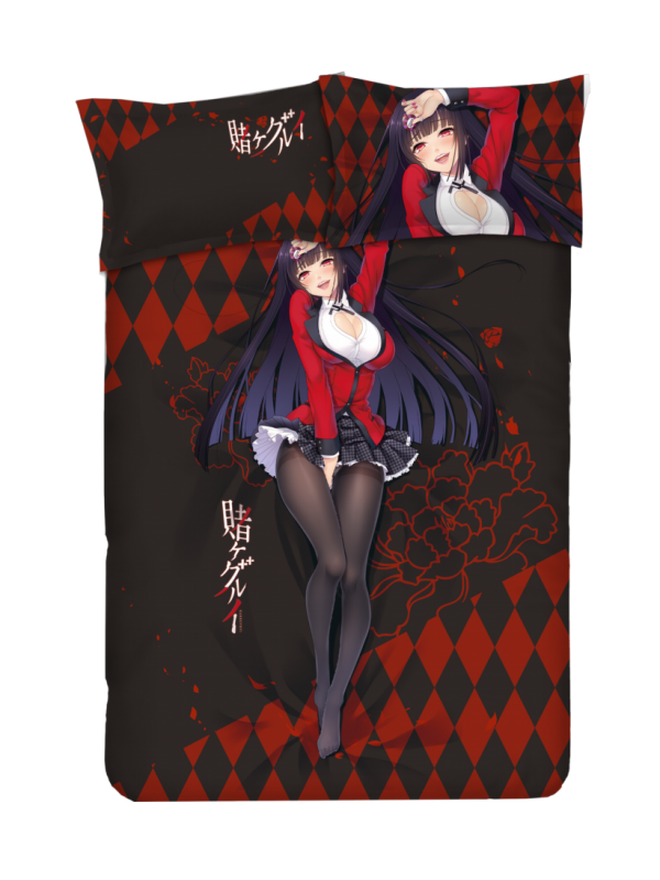 Yumeko Jabami - Kakegurui Anime 4 Pieces Bedding Sets,Bed Sheet Duvet Cover with Pillow Covers