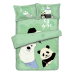 Panda - Shirokuma CafeGreen Anime Bed Sheet Duvet Cover with Pillow Covers