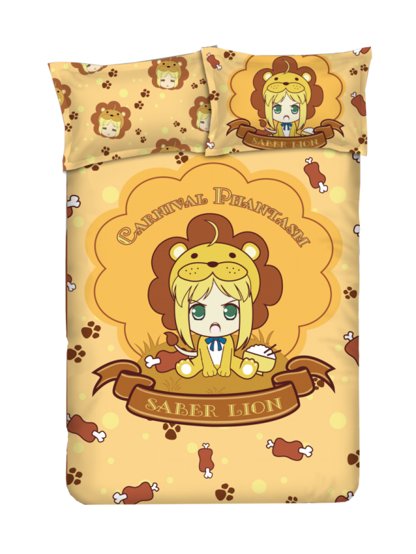 Saber - Carnival Phantasm Anime 4 Pieces Bedding Sets,Bed Sheet Duvet Cover with Pillow Covers