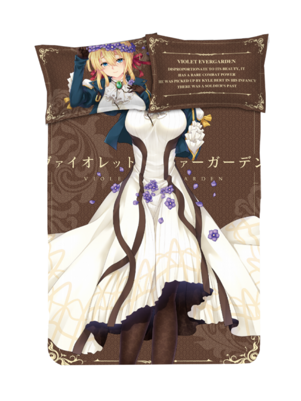 Violet Evergarden Japanese Anime Bed Sheet Duvet Cover with Pillow Covers