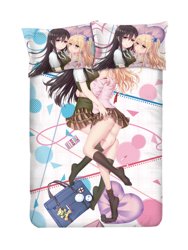 Mei Aihara and Yuzu Aihara - Citrus Anime 4 Pieces Bedding Sets,Bed Sheet Duvet Cover with Pillow Covers