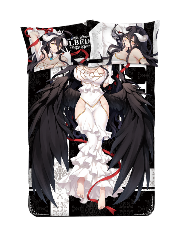 Albedo-Overlord Japanese Anime Bed Blanket Duvet Cover with Pillow Covers