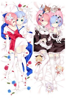 Ram and Rem - Re Zero Dakimakura Japanese Hugging Body Pillow Cover