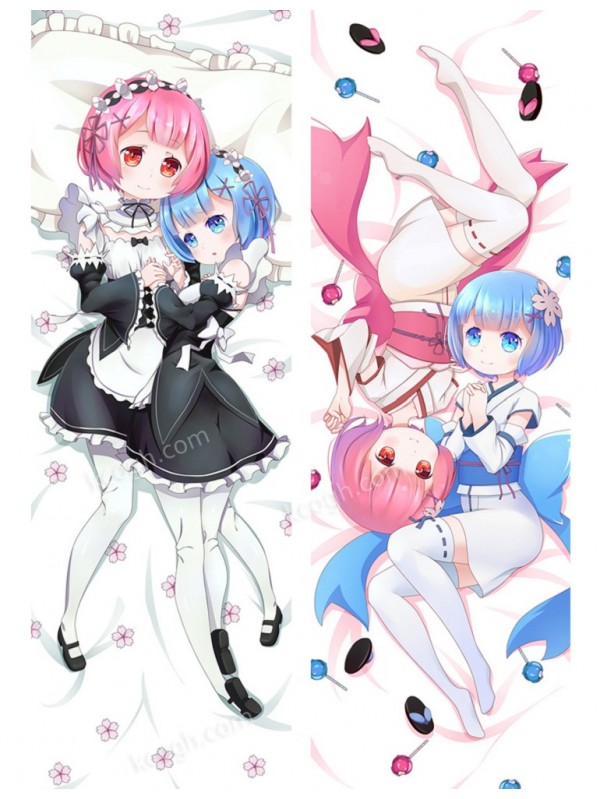 Rem and Ram - Re:Zero Body Pillow Case japanese love pillows for sale