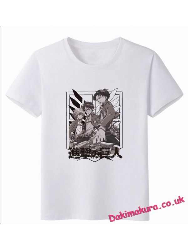 Attack on Titan White Men Anime Fashion T-shirts