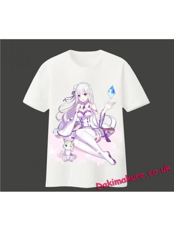 New Emilia - Re Zero Mens Anime Fashion T-shirts