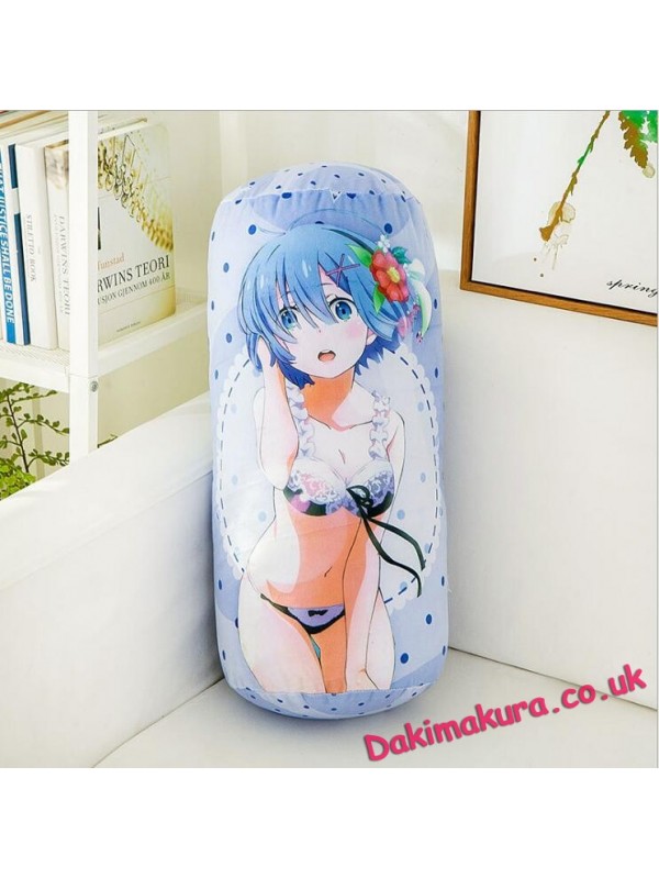 Rem Re:Zero Anime Comfort Neck and Support Mini Round Roll Bolster Dakimakura Pillow