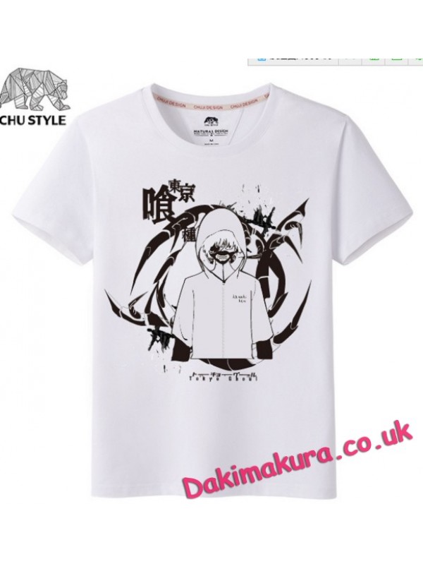 Tokyo Ghoul white Mens Anime T-shirts