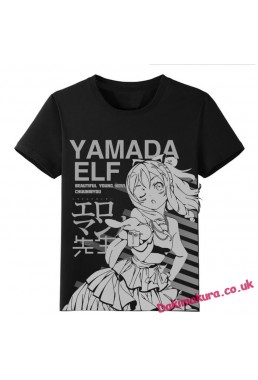 YAMADA Logo Black Mens Anime Fashion T-shirts