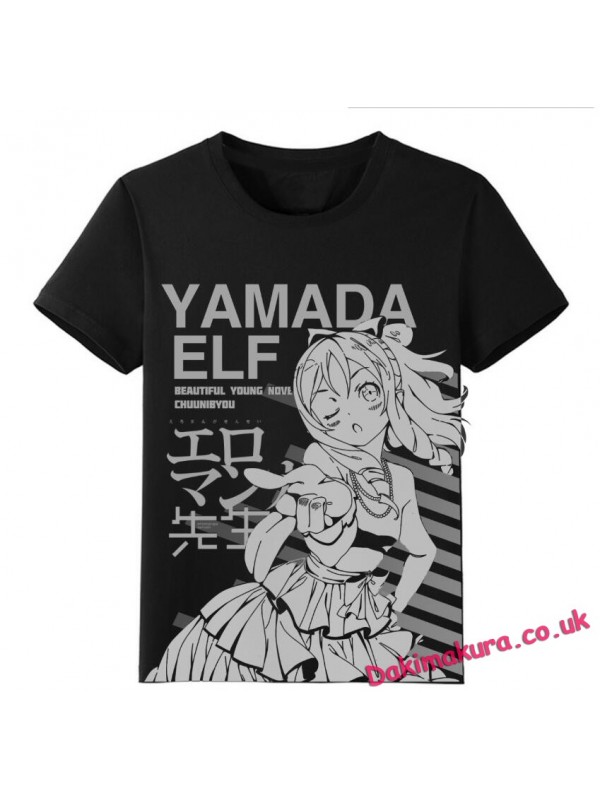 YAMADA Logo Black Mens Anime Fashion T-shirts