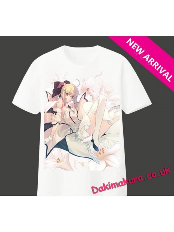 New Fate Staynight - Saber Mens Anime T-shirts