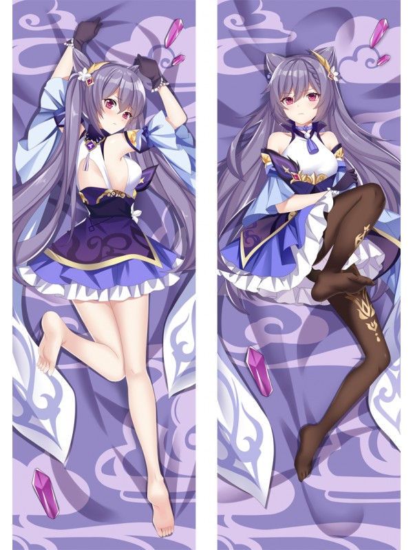 Genshin Impact Keqing Pillow Case Anime Japanese Dakimakura Hugging Body Pillow Cover