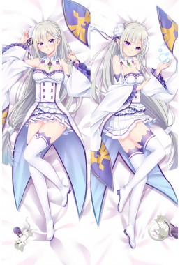 Emilia -Re Zero Anime Dakimakura Japanese Hug Body Pillow Cover