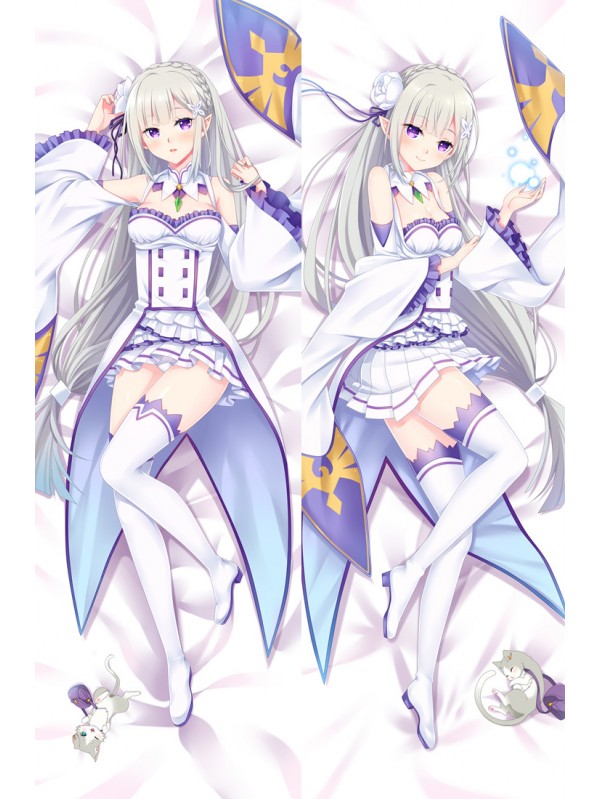 Emilia -Re Zero Anime Dakimakura Japanese Hug Body Pillow Cover